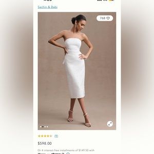 Sachin & Babi Gemma Strapless Back-Bow Pearl Midi